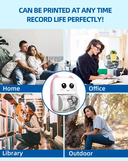 New Mini portable thermal printer print photo pocket thermal label printer 58mm printing wireless Bluetooth Android iOS printers