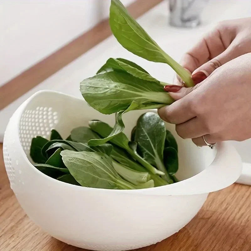 1pc rice panning machine, vegetable and fruit basket, drain and wash vegetable basket, household kitchen rice washing sieve